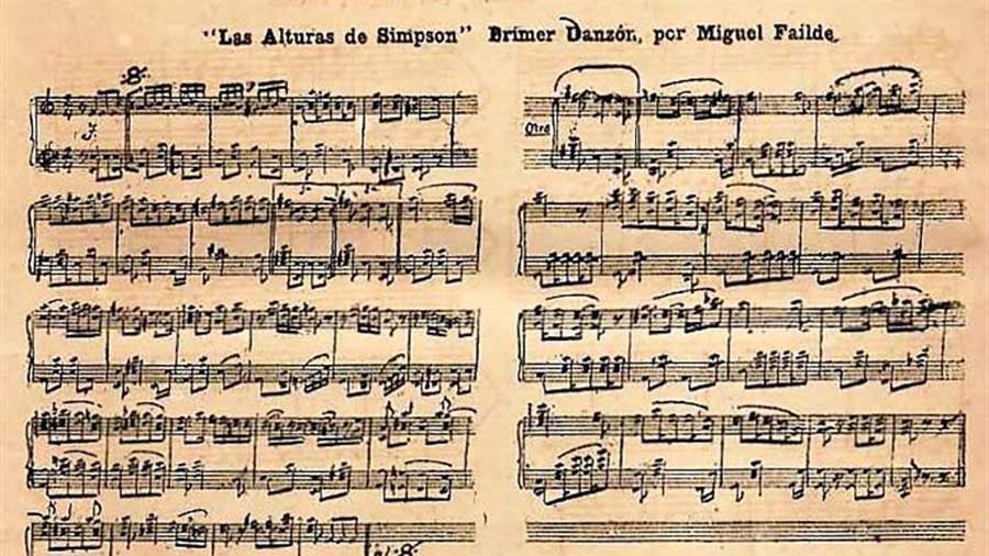 Partitur "Las Alturas de Simson" - erster Danzón